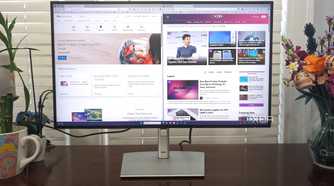 The Dell UltraSharp27 Thunderbolt Monitor with XDA webpage open