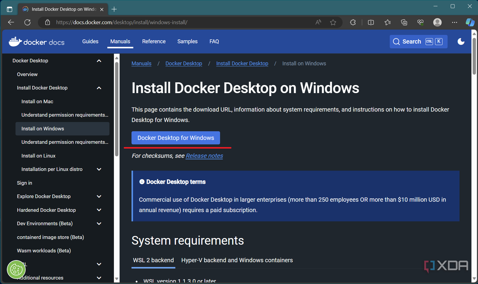Docker Desktop for Windows website
