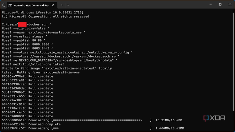 Docker run Nextcloud AIO