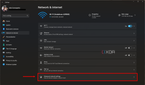 Screenshot of Windows 11 Network & internet settings with the advanced network settings button highlighted