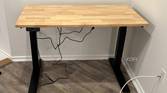 The built FlexiSpot E7 Pro standing desk before cable management.