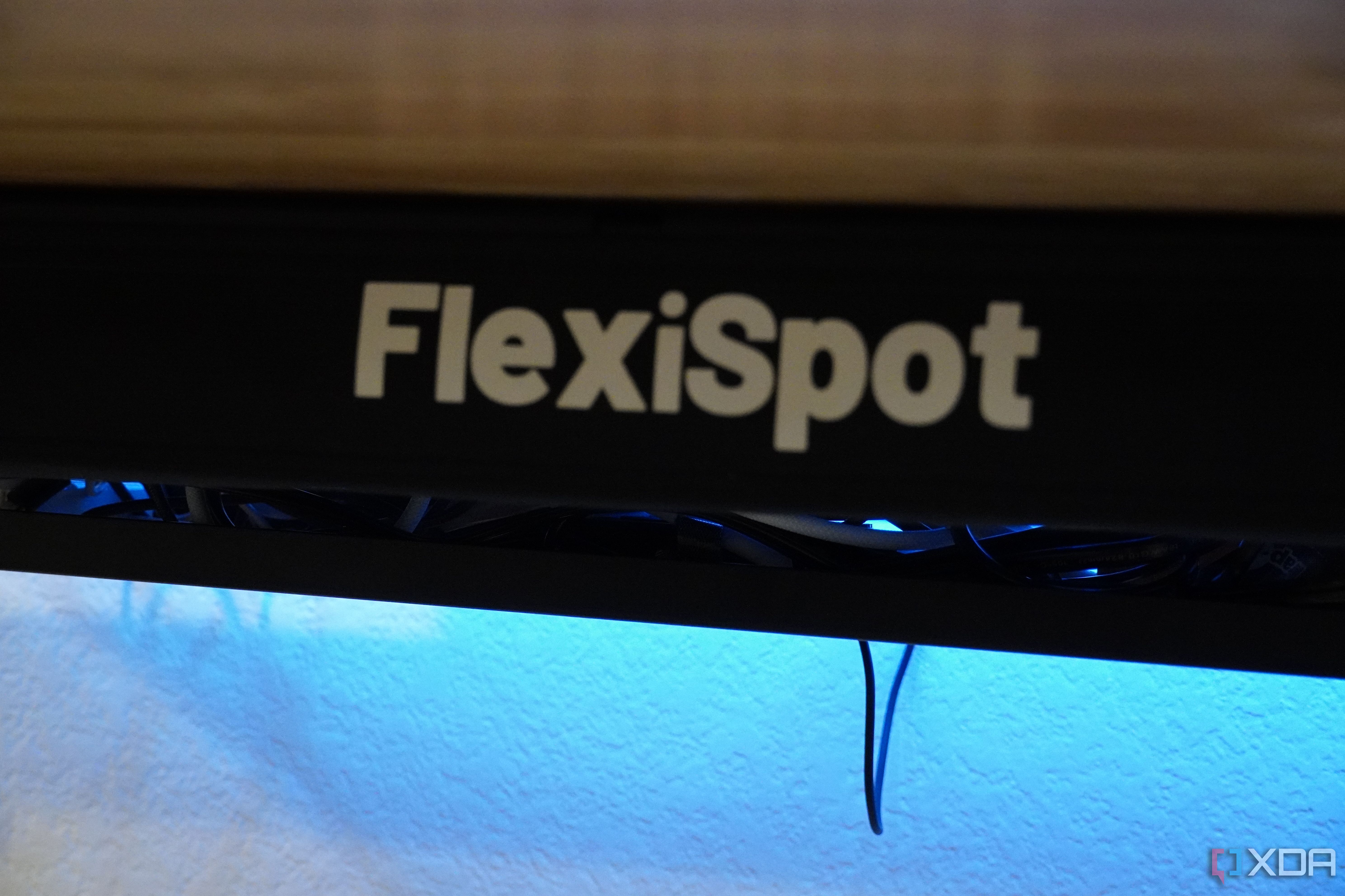 A cable management sleeve for the FlexiSpot standing desk.