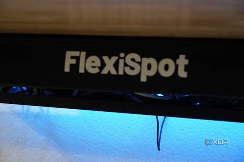 A cable management sleeve for the FlexiSpot standing desk.