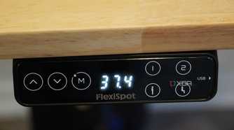 The height adjustment display on the FlexiSpot E7 Pro standing desk.