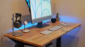 A desk setup on a FlexiSpot E7 Pro standing desk.