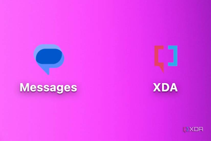 A screenshot showing the Google Messages icon next to XDA's logo.