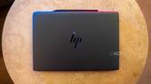 Top down view of HP laptop