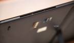 Close up of speakers on a tablet with words Bang and Olufsen