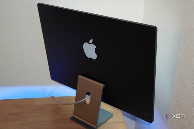 The back of a blue M3 iMac.