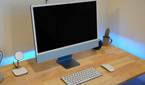 An iMac setup with the display off.