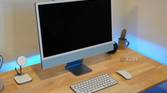 An iMac setup with the display off.
