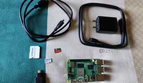 An image of a Raspberry Pi 5 and some of its accessories