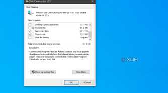A screenshot of the Disk Cleanup utility in Windows