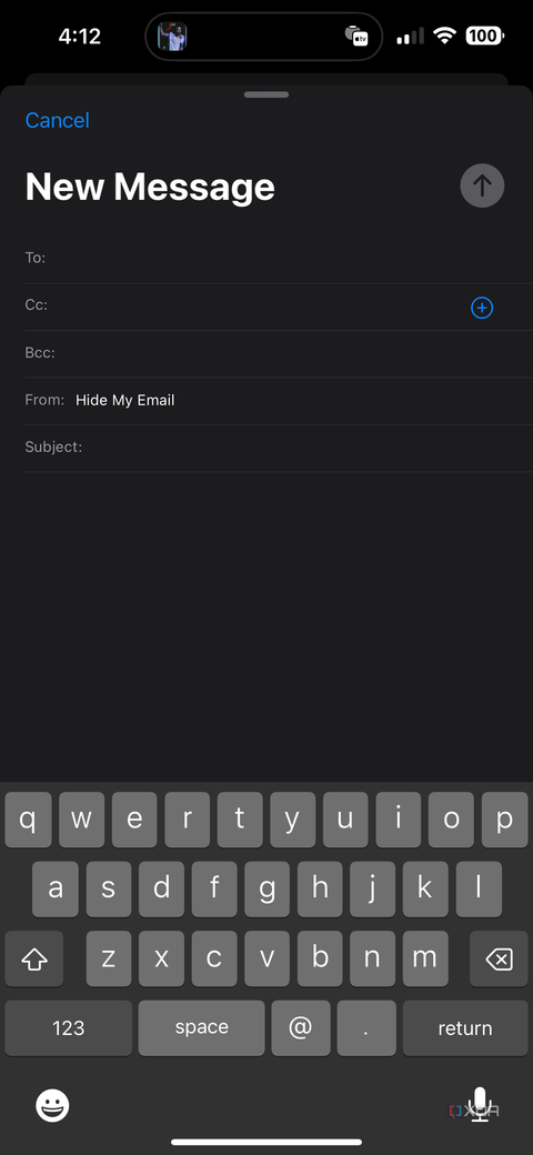 from field set to hide my email in mail