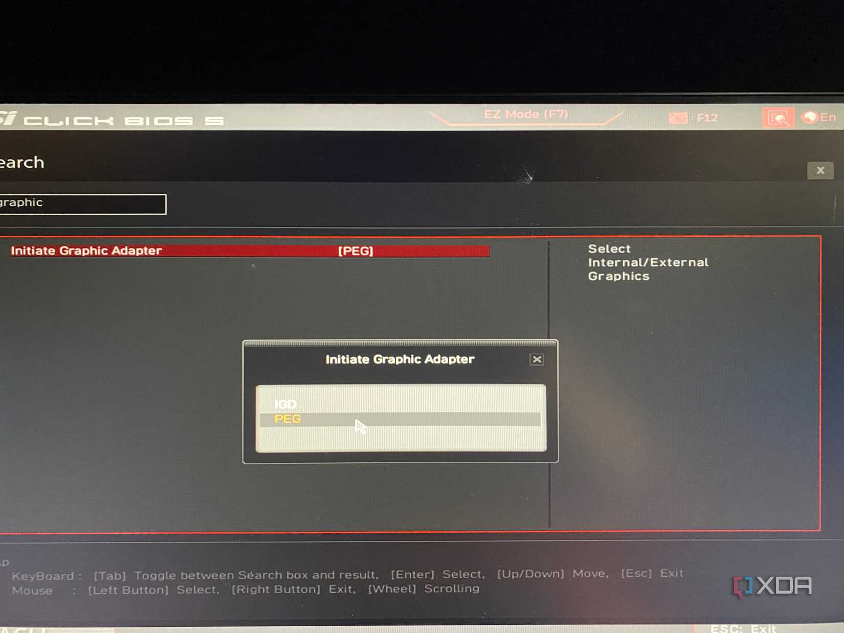 MSI BIOS переключается с IGD на PEG