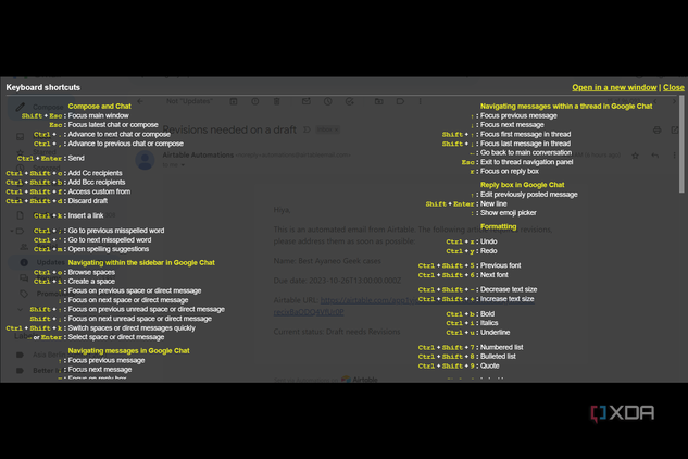 Keyboard shortcuts in Gmail