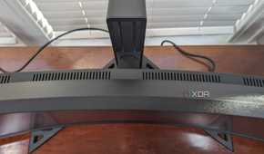 The Legion R45w-30 Monitor from the top showing the curve of the monitor