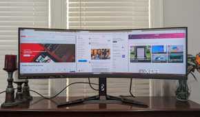Microsoft edge open on the Legion R45w-30 Monitor