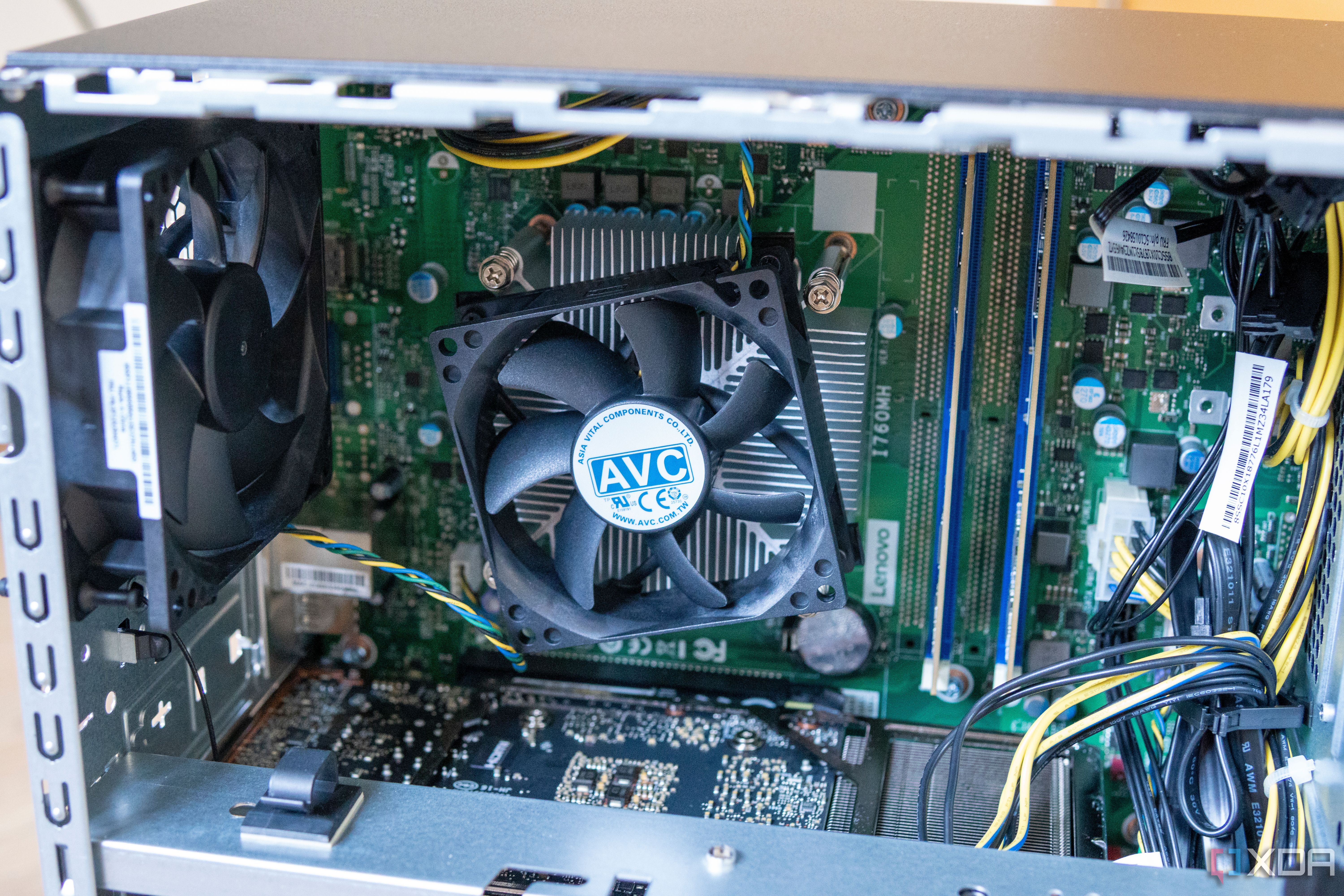 Close-up view of the CPU cooler and RAM in the Lenovo LOQ Tower 17