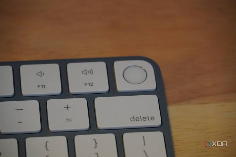 The Touch ID sensor on the Magic Keyboard. 