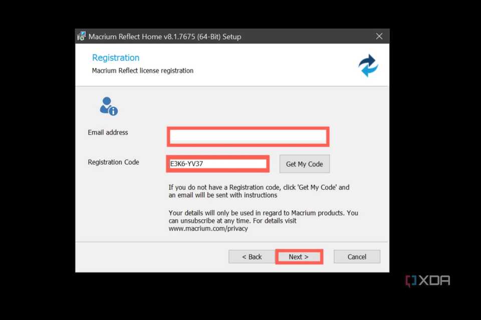 A screenshot of the Macrium Reflect installer
