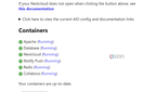 Nextcloud AIO containers started