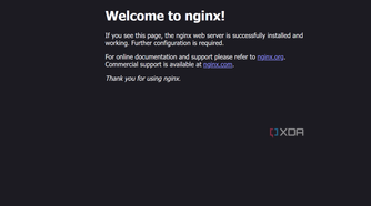 A Screenshot showing the 'Welcome to nginx' screen displayed when Nginx is first installed.