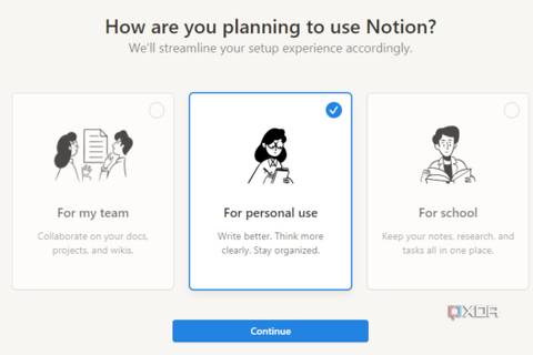 A screenshot showing the Notion homepage in Windows.