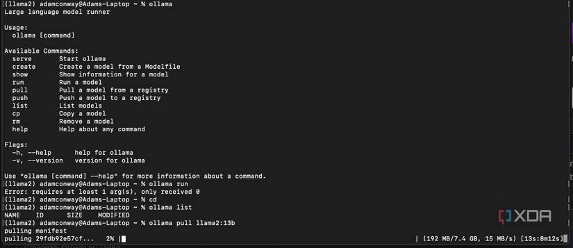 Downloading a 13bn Llama 2 model