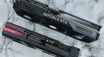 An image showing the Radeon 7700XT and RTX 4070 Ti gpu.