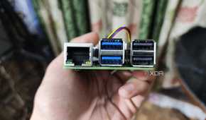 A side view of the Raspberry Pi 5