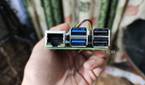 A side view of the Raspberry Pi 5