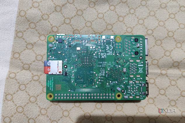 An image of the Raspberry Pi 5 flipped over