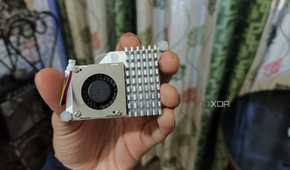 A lifestyle image of the Raspberry Pi Active Cooler