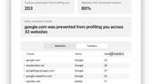 Safari's Privacy Report on the Mac.