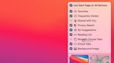 The Safari start page customization options on Mac.