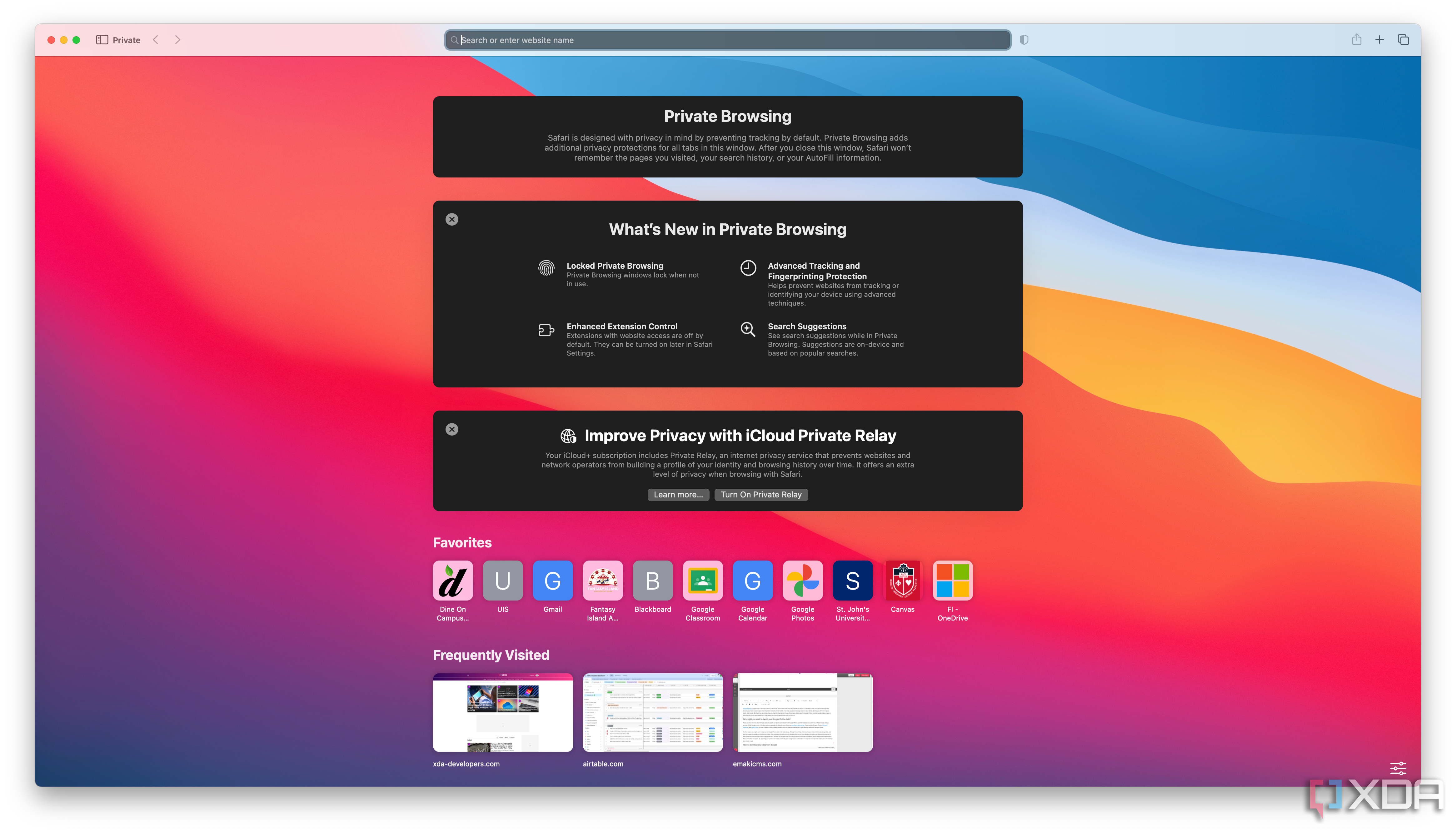 Safari Private Browsing tab.