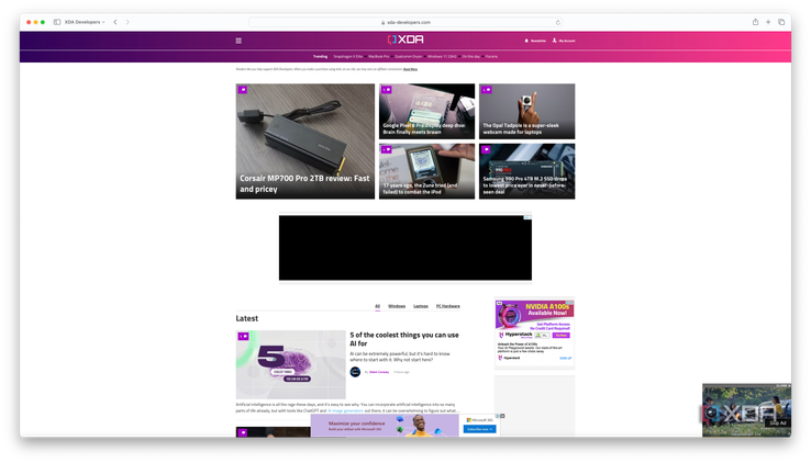 A shared tab on Safari for Mac.