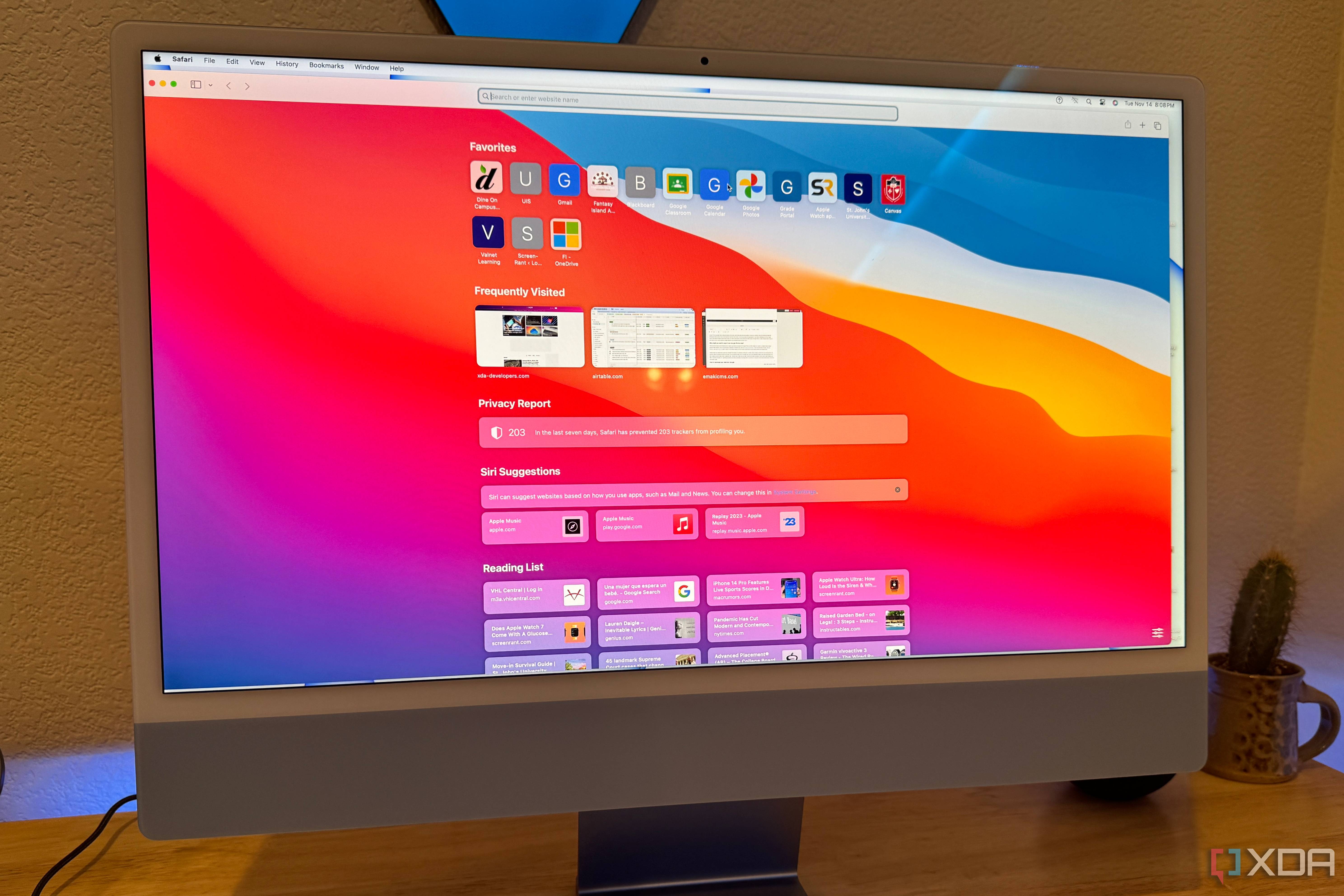 The Safari Start Page opened on an iMac.