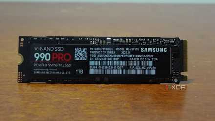 Image showing the Samsung 990 Pro SSD on the table.