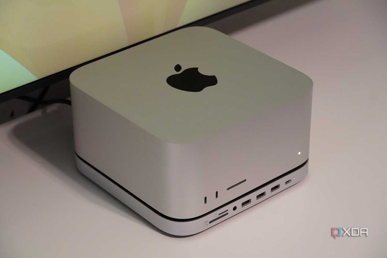 The Satechi Stand & Hub connected to a Mac Studio.