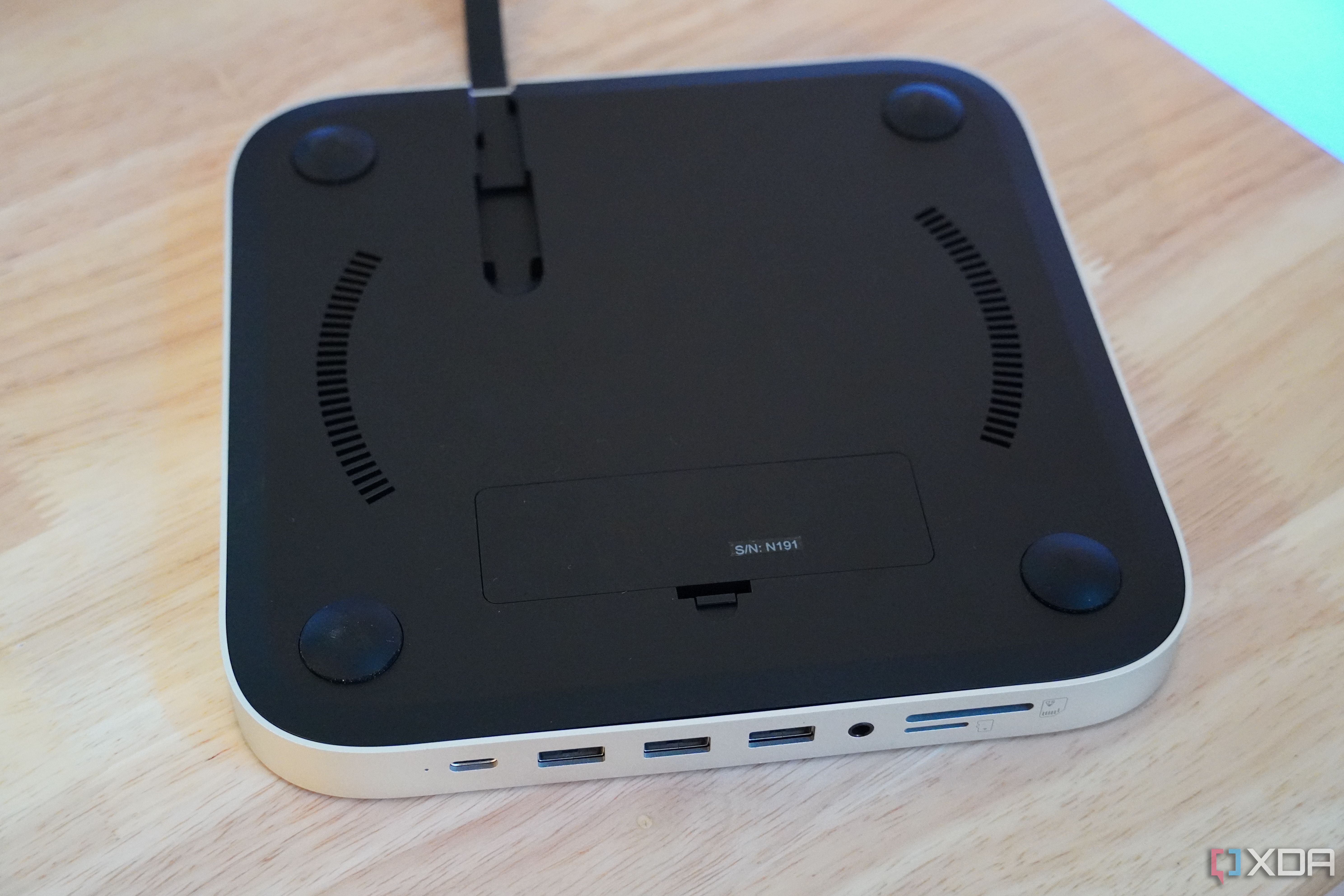 The Satechi Stand & Hub flipped over.