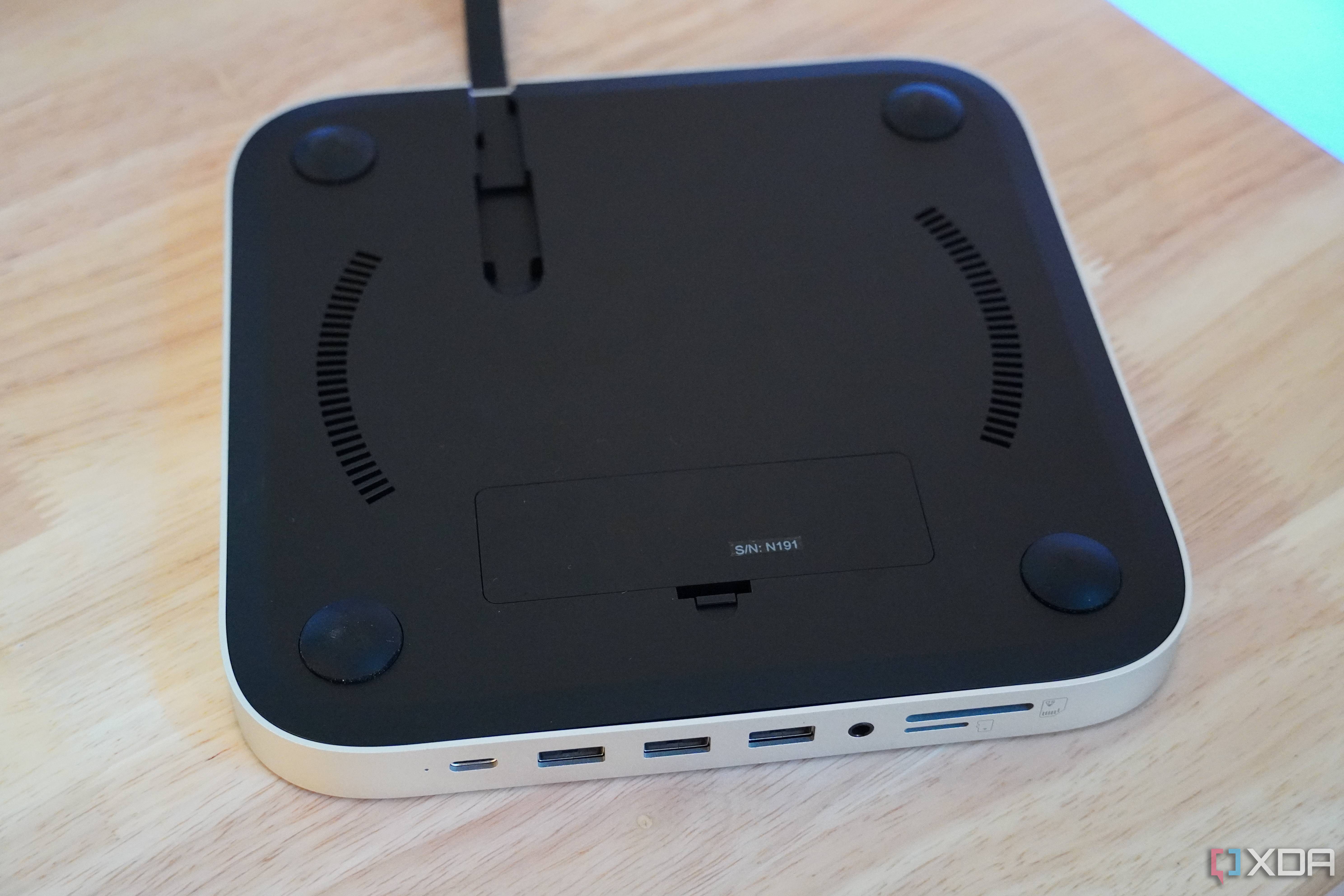The Satechi Stand & Hub flipped over.
