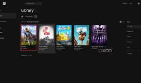 Epic Games Launcher with Fortnite highlighted