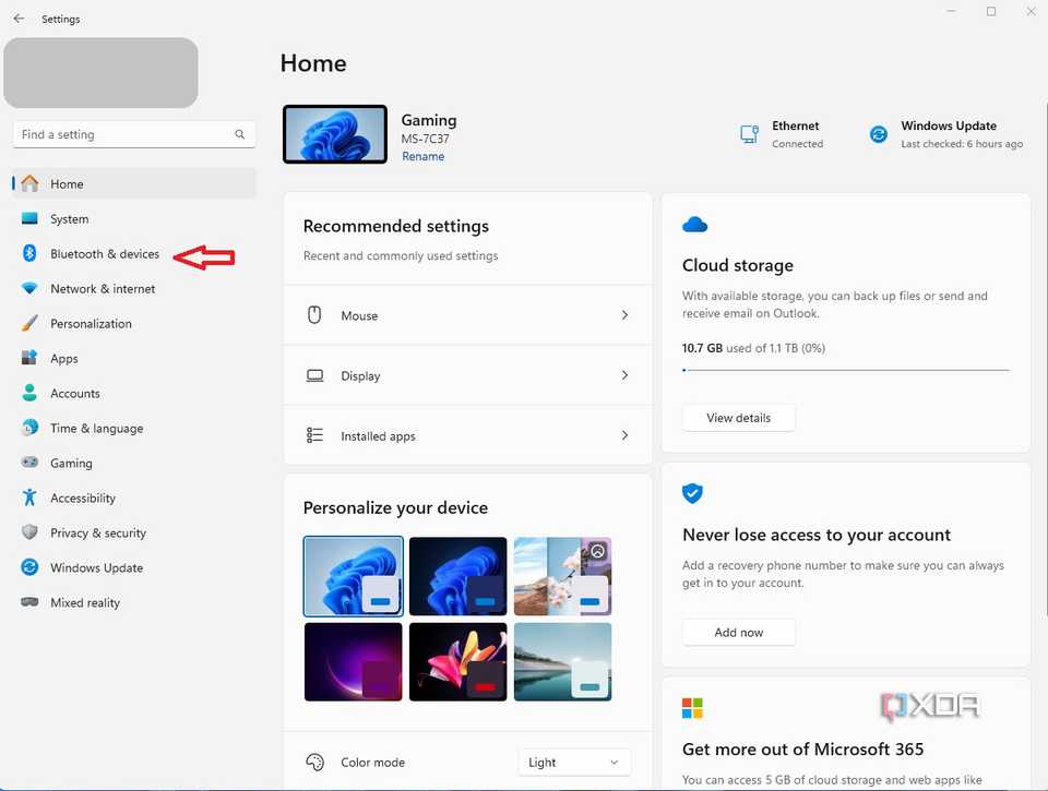Adjust DPI in Settings menu in Windows 11