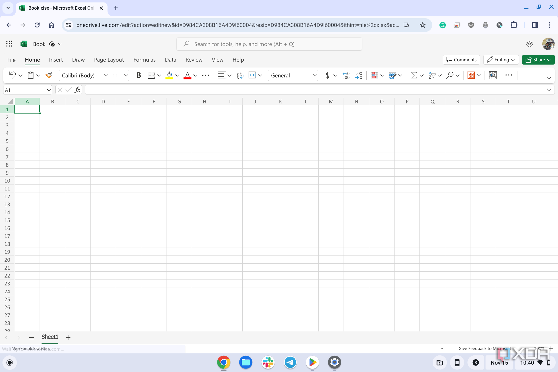 Excel running on ChromeOS