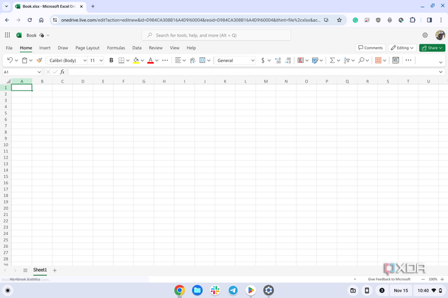 Excel running on ChromeOS