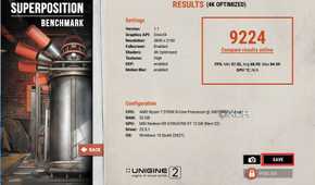 GPU benchmark results in superposition