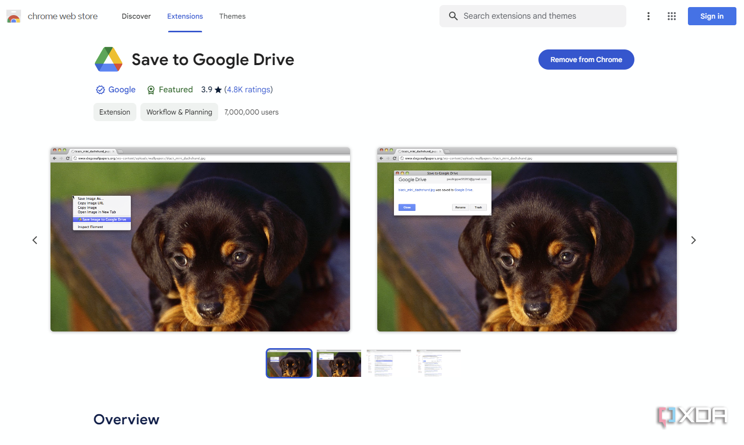 The Save to Google Drive main page