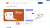 The listing for the Honey Shopping Extension